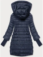 Tmavě modrá dámská bunda s úpletovými stahovacími lemy (p22-6637-99)
