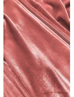 Dámský velurový dres v cihlové barvě s lampasy (81223)