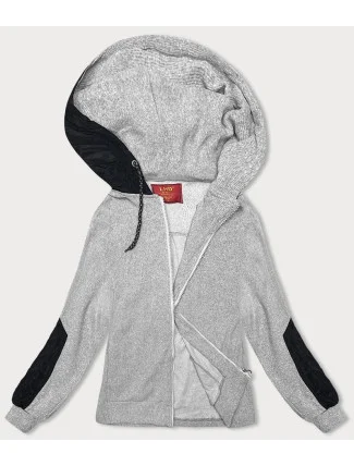 Světle šedá žebrovaná dámská mikina (AMG-311) Světle šedá žebrovaná dámská mikina (AMG-311)