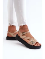 Voňavé dámské sandály na platformě ZAXY LL285063 béžové