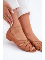 Kožené Baletky S Otevřenými Prsty Maciejka 06908-29/001-1 Hnědé