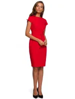 Dámské tužkové šaty s páskem na zavázání S239 Tmavě zelená - Stylove Dámské tužkové šaty s páskem na zavázání S239 Tmavě zelená - Stylove