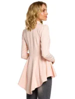 Asymetrický frak s límcem a zapínáním na knoflíky M165 - černý - Moe