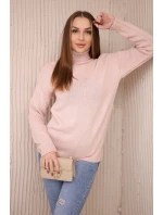 Rolákový svetr pudrově růžový Rolákový svetr pudrově růžový