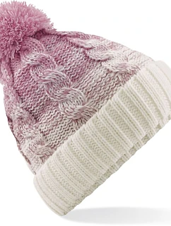 Beechfield B 459 Pletená čepice "Ombré" 53.0459 dusky pink/off white