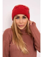 Fleecová čepice Alice K248 malpberry+ecru Fleecová čepice Alice K248 malpberry+ecru