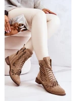 Zazoo 2695 děrované kožené boty Camel