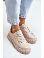 Zateplené dámské sneakersy Big Star MM274618 béžové