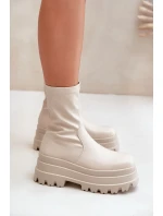 Boty Na Masivní Platformě Světle Béžové Florinara Boty Na Masivní Platformě Světle Béžové Florinara