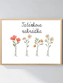 Personalizovaný magický fotoobraz v rámu - 40x50 - květinová zahrádka