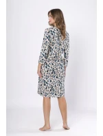 Dámská noční košila WITALIA 1665 Béžová s modrou potisk - LEVEZA