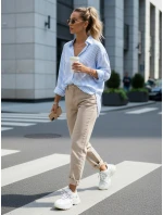 Dámské džíny mom fit s vysokým pasem béžové FashionStreet UY2872