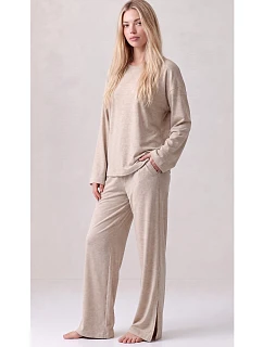 Pyžamo Luna 1312 dlouhé rukávy, velikosti S–2XL, béžové