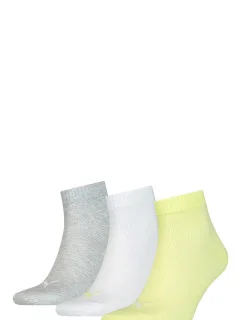 Unisex ponožky 906978 Quarter Soft A'3 šedo-bílo-žluté - Puma