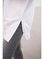 Dámská bavlněná mikina se širokým lemem dole bílá Dámská bavlněná mikina se širokým lemem dole bílá