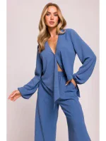 M861 Crop top s vázáním vpředu - džíny