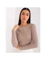 Tmavě béžová bavlněná halenka BASIC FEEL GOOD (RV-BZ-9211.26X)