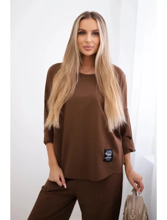 Souprava Punto Milano Winter tepláky + kalhot hnědý