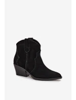 Vklouzávací dámské kovbojské boty z přírodního semiše Černé Beretta