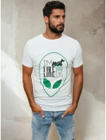 Pánské bílé tričko s potiskem FashionStreet RX4154