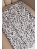 Dámský vlněný melírovaný silný zimní šál KN24 šedý+fialový Dámský vlněný melírovaný silný zimní šál KN24 šedý+fialový