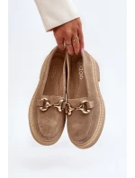 Zazoo 3429 Semišové Dámské Mokasíny S Ozdobou Beige