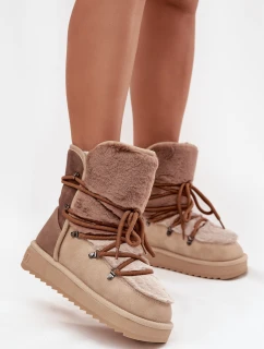 Dámské sněhule s kožíškem DFranklin DFSH370012 Béžové