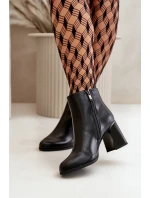 Hladké Dámské Kotníkové Boty Na Podpatku Z Eko Semiše Zateplené Černé Milisea Hladké Dámské Kotníkové Boty Na Podpatku Z Eko Semiše Zateplené Černé Milisea