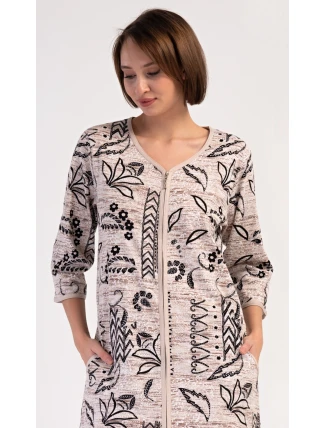 Dámské domácí šaty s tříčtvrtečním rukávem Elena