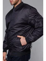 Černá pánská bunda typu "bomber" s prošívanou podšívkou (AK95-1) Černá pánská bunda typu "bomber" s prošívanou podšívkou (AK95-1)