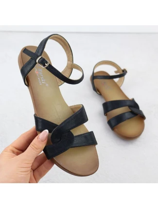 Dámské černé sandály S.Barski KV51-022