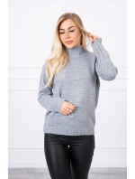 Poloviční svetr s rolákem šedý
