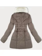Béžová dámská bunda obšitá kožešinou, se stojáčkem J Style (16M9165-84)