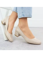 Béžové lodičky na klínku Sergio Leone PB291