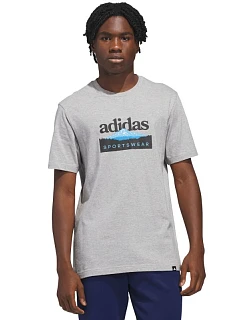 Pánské tričko adidas Sportsman Mountain Graphic T-shirt light grey KC9253 pánské