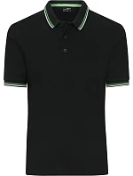 Daiber JN 1306 Pánské těžké piqué polo s proužky 02.1306 black/white/lime green