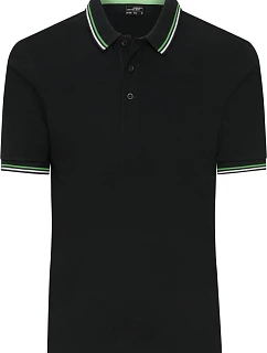 Daiber JN 1306 Pánské těžké piqué polo s proužky 02.1306 black/white/lime green