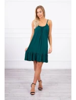 Šaty s tenkým páskem zelené