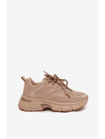 Dámské sportovní tenisky s dvojitým šněrováním béžové Annelie Dámské sportovní tenisky s dvojitým šněrováním béžové Annelie