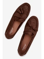 Dámské mokasíny ploché s třásněmi čokoládové Marilisse