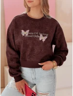 Dámská oversize mikina s motýly SPARKI vínová FashionStreet BY1405