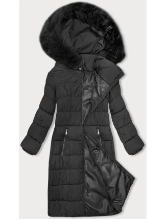 Dámská zimní bunda v grafitové barvě s kapucí J Style (16M9126-105)