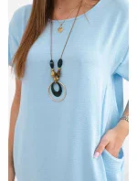 Šaty s kapsami a přívěskem modrý