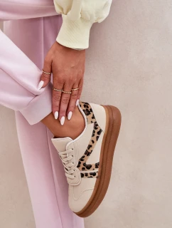 Dámské Sneakersy Na Platformě Pantherka Béžové Totter