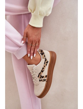 Dámské Sneakersy Na Platformě Pantherka Béžové Totter Dámské Sneakersy Na Platformě Pantherka Béžové Totter