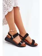 Dámské Sandály Na Klínu Černé Monera
