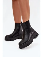 Dámské kotníkové boty s zipem Vyhřívané Eko kůže Černé Fivienne Dámské kotníkové boty s zipem Vyhřívané Eko kůže Černé Fivienne