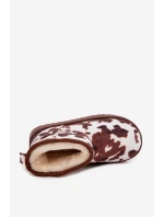 Dětské zimní boty pro mládež s teplou podšívkou s flísky bílo-hnědé Mireya