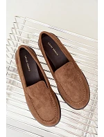 Dámské mokasíny Loafersy z eko semiše hnědé Laisie Dámské mokasíny Loafersy z eko semiše hnědé Laisie