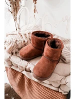 Dětské Teplé Sněhule Semišové Hnědé Gooby